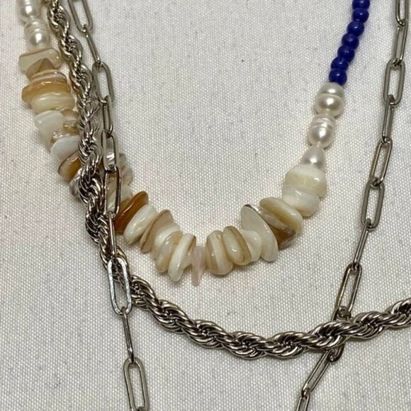 Sonoma Fresh Water Cultured Pearl Paperclip Toggle Chain Rope Layered Necklace - Picture 14 of 15